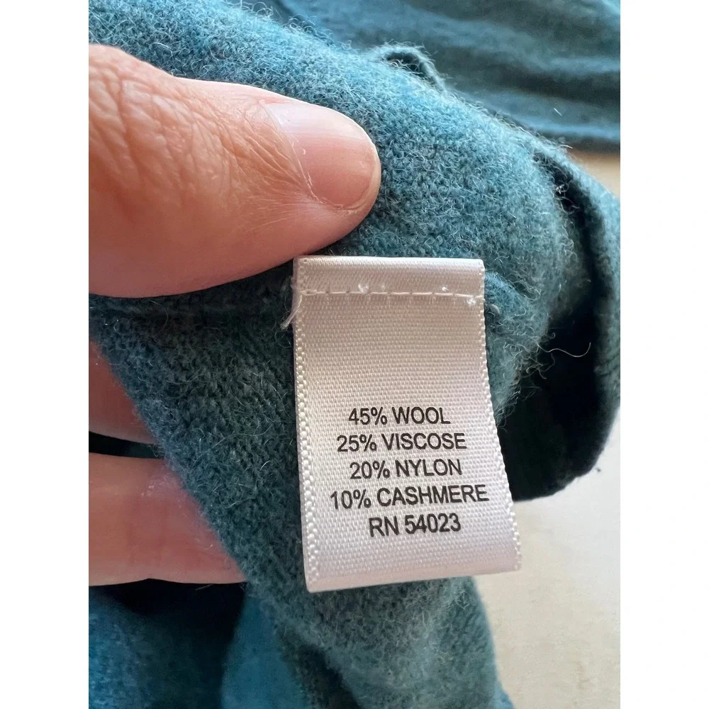Banana Republic Mens Italian Yarn Wool Cashmere Blend Crewneck Sweater Teal L